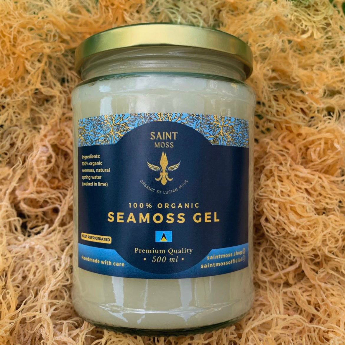 100% Organic Golden Sea Moss Gel (500ml)